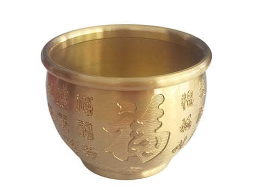 黄铜彩绘米罐